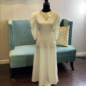 Off white calf length dress